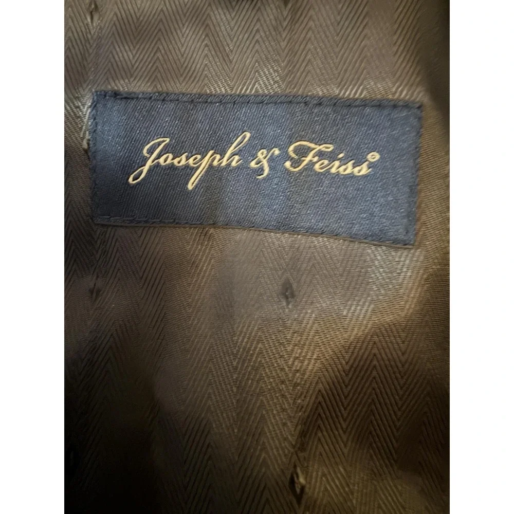 Joseph & Feiss Suit Mens 48L 46x32 Gray Wool Pinstripe 2 Piece Jacket Pants
